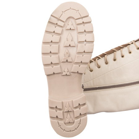 Maciejka Light Beige Women's Lace-Up Boots