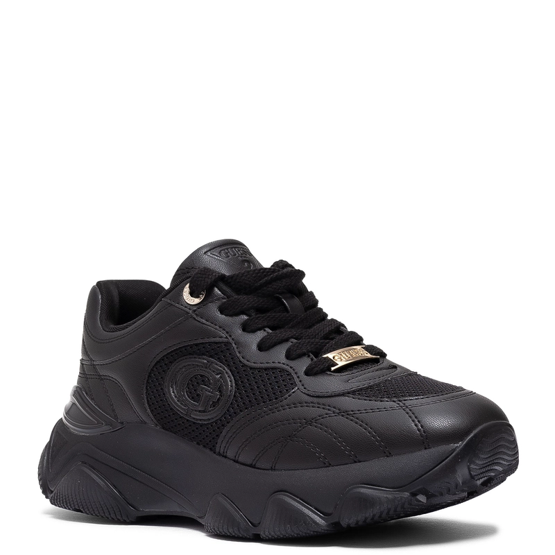 Guess Sneakersy Damskie Na Platformie Czarne