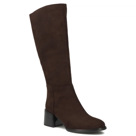 Filippo Ocieplane Zamszowe Kozaki Na Słupku Ciemnobrązowe DKZ6603-26-DBR