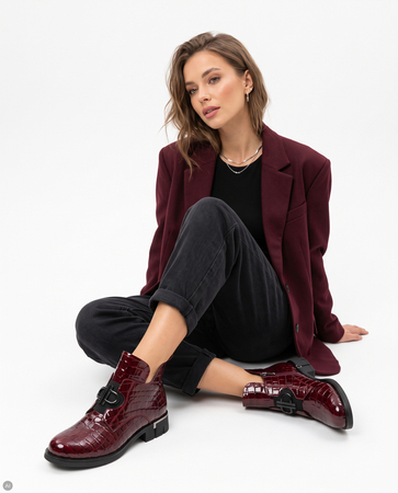 Filippo Leather Ankle Boots Burgundy DBT7191-26-BG