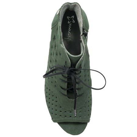 Maciejka bottle green Women's Lace-Up Boots