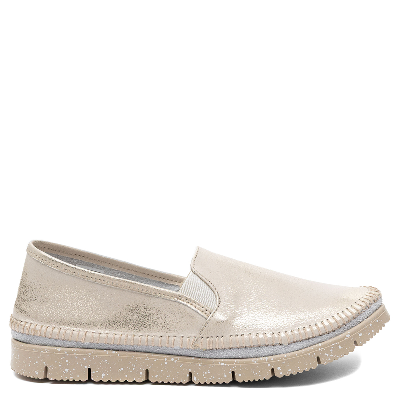 Maciejka Leather Slip-On Platform Loafers Metallic Gold 03512-25/00-0