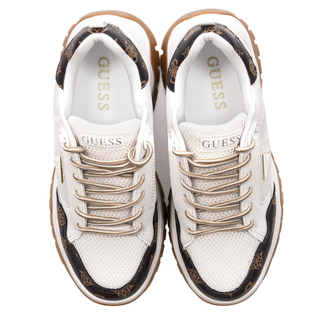 Guess White and Brown Sneakers Women