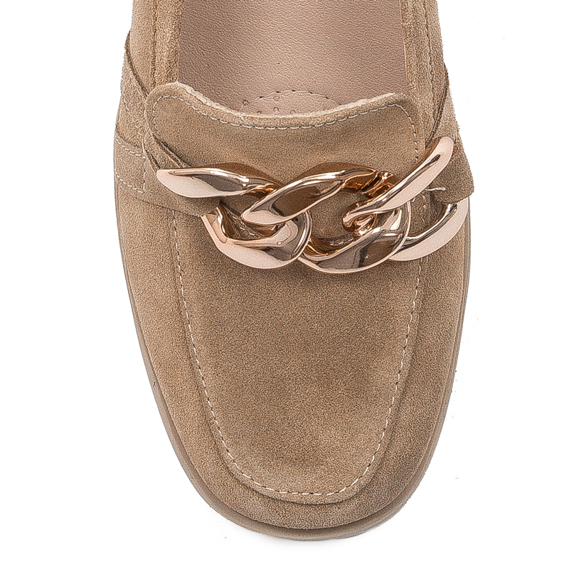 Pumps shoes for women Inofio leather Beige suede