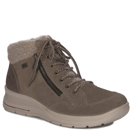 Rieker Insulated Leather Boots With Zipper Brown L7701-24-BR