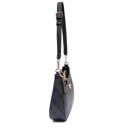 Guess Elegant 4G Monogram Shoulder Bag With Logo Charm Black HWBG9672180-BLACK