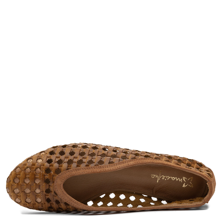 Maciejka Women’s Leather Perforated Flats Breathable Loafers Almond Toe Brown 07307-29/00-0
