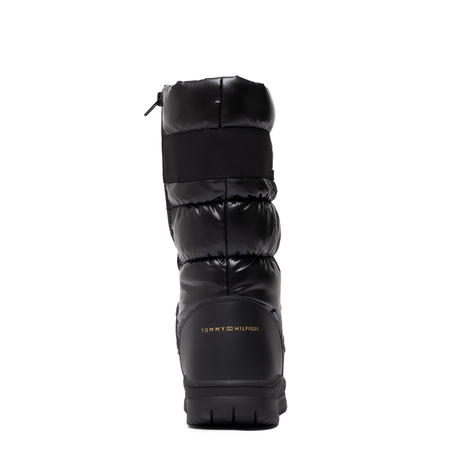 Tommy Hilfiger Puffer Snow Boots Zipper And Lacing Black T3A6-34053-BLACK