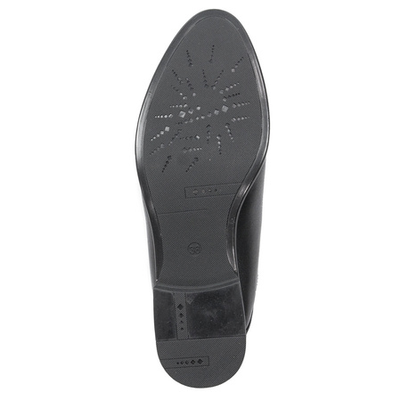 Boccato Luksusowe Botki Damskie Skórzane Ze Złotą Ozdobą Czarne 3200-BLACK-GOLD (15610)