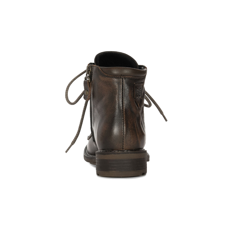 Maciejka Leather Lace-Up Warm Ankle Boots Brown 07063-02/00-8