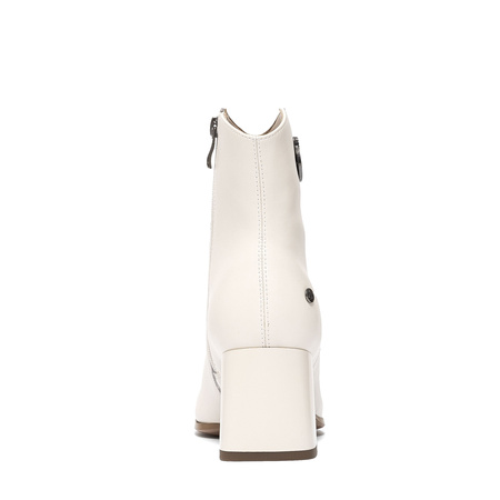 Maciejka Women’s Leather Ankle Boots Block Heel Beige K7203-04/00-8