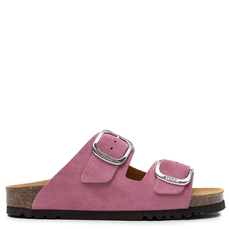 <h1>Scholl Leather Adjustable Slides Women’s Contoured Footbed Pink F00734-1026