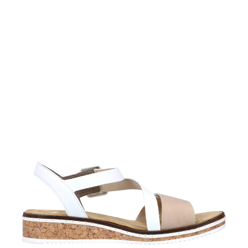 Rieker Women's White Beige Sandals