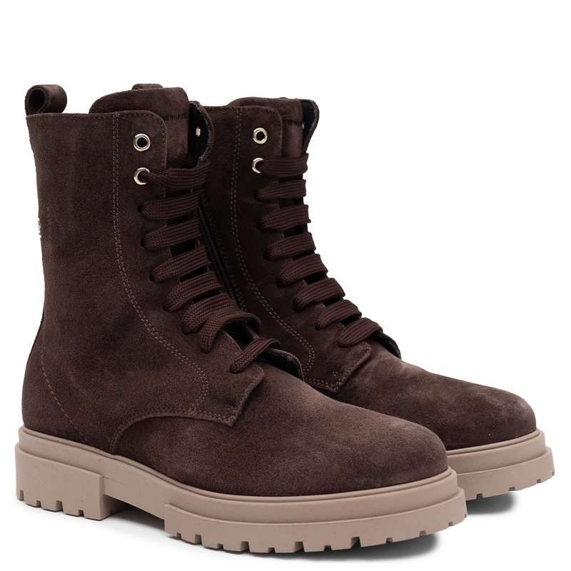 Tommy Hilfiger Women Suede Lace-Up Platform Ankle Boots Brown T4A5-35172-D-BR