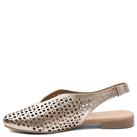 Boccato Natural Leather Openwork Slingback Shoes Metallic Gold 020-1223-040T