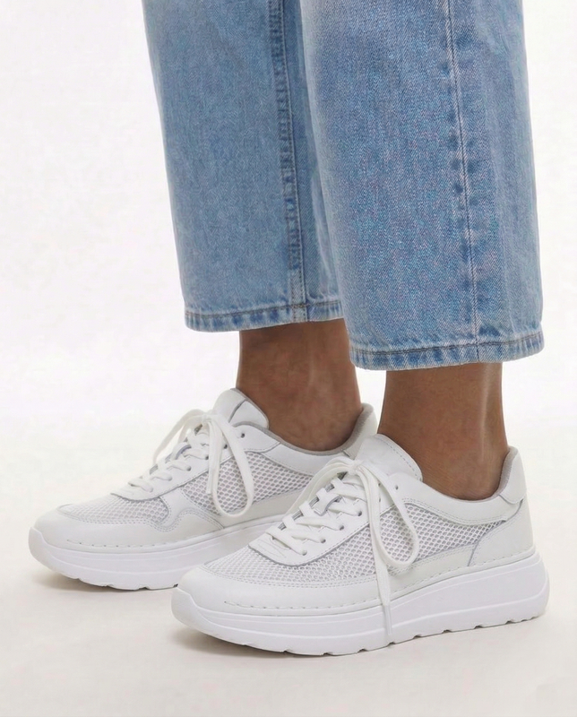 Sokolski Leather Platform Sneakers White TS-W26-241-WHT
