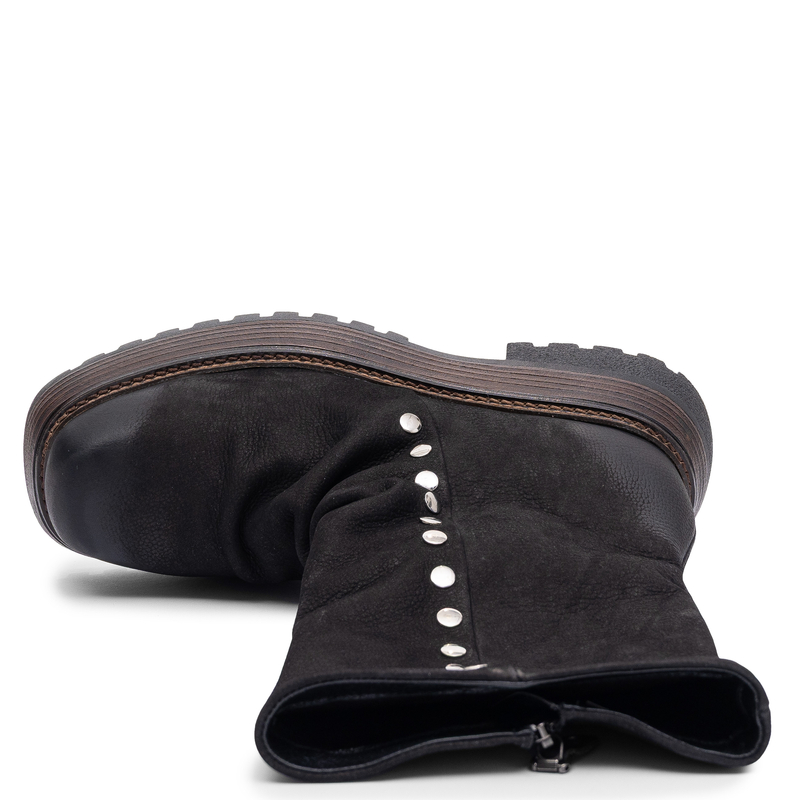 Maciejka Women's Leather Ankle Boots Platform Black 07595-01/00-8