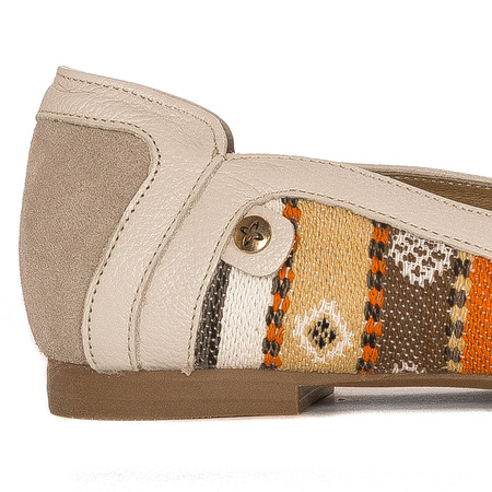 Maciejka Navy Beige Ballerina Shoes