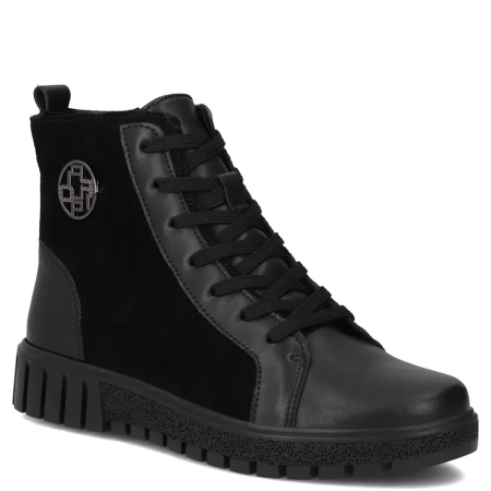 Filippo Skórzane Ocieplane Botki Sznurowane Czarne DBT6359-26-BLK