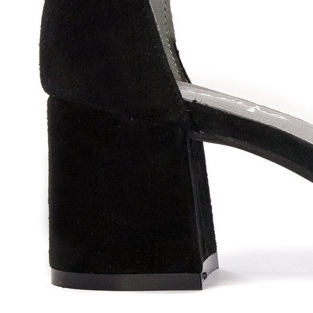 Maciejka Sandały damskie na obcasie Różowe