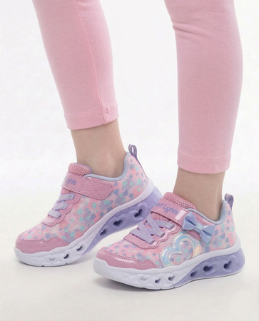 Skechers Heart Lights Sneakersy Sportowe Dziewczęce Świecące Różowe 302691N-PKLV