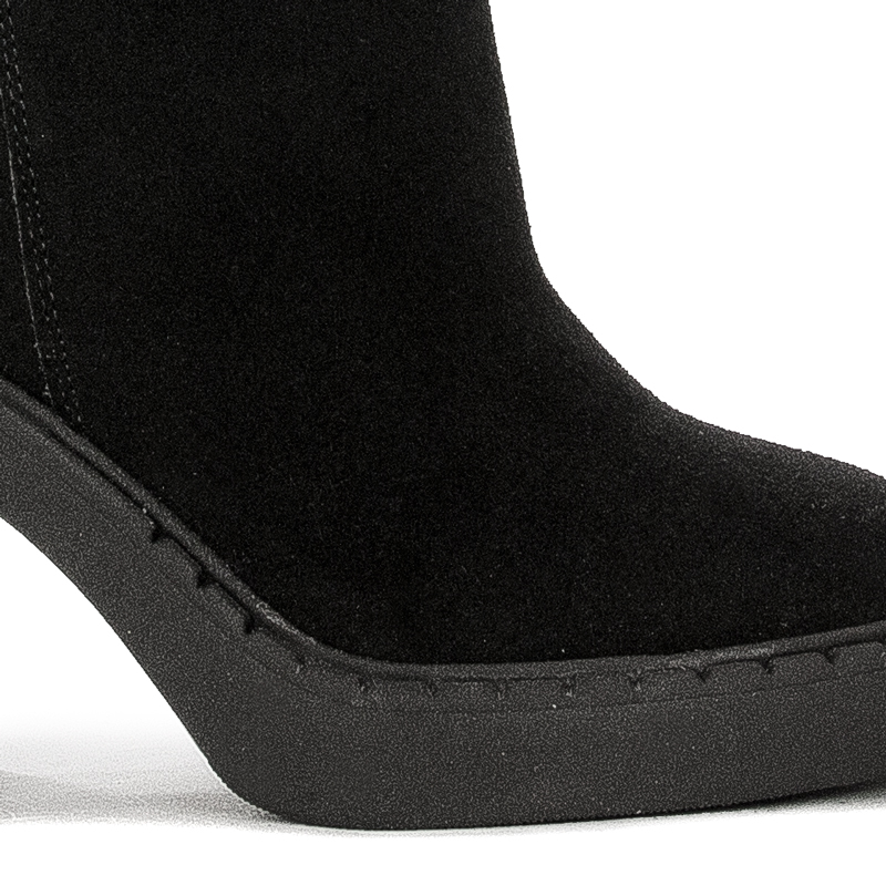 Maciejka Black Suede Knee-High Boots