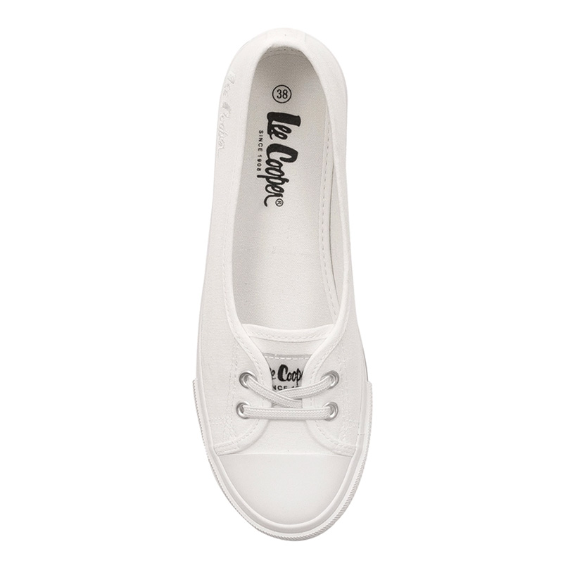 Lee Cooper Białe Materiałowe Trampki Slip-On Niskie Białe LCW-26-31-4356L