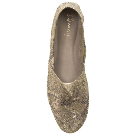 Maciejka Women's Leather Half-Shoes Beige Gold