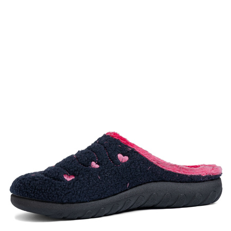 Inblu Granatowe Kapcie Damskie w Serduszka ET000033