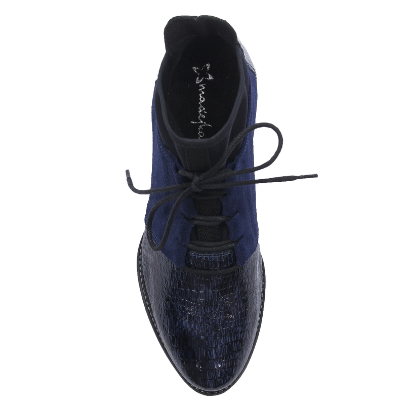Maciejka 04744-27/00-7 Navy Blue Lace-up Boots