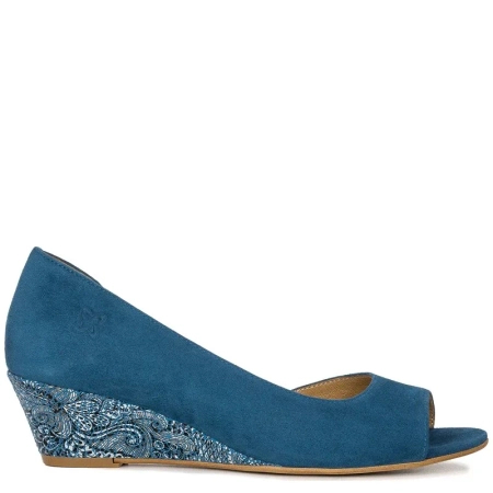 Maciejka 01304-54-00-1 Navy+Flowers Flat Shoes