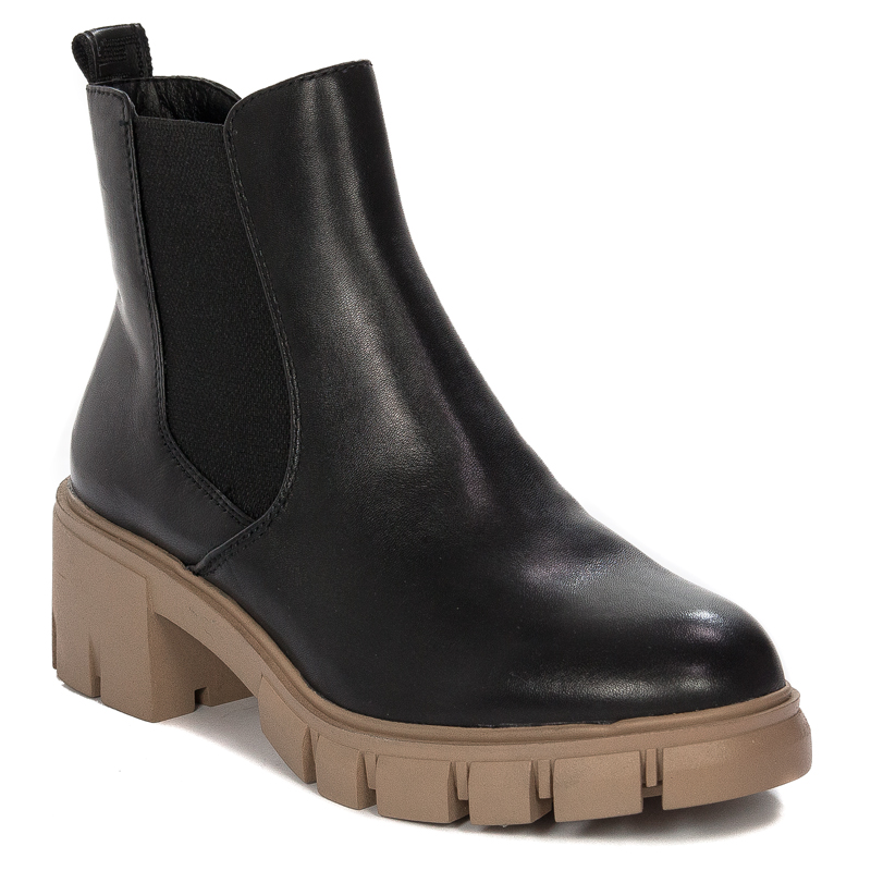 Tamaris Black Comb Leather Boots