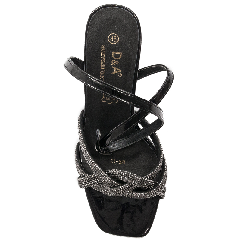 S.Barski Women's sandals Black with zirconia