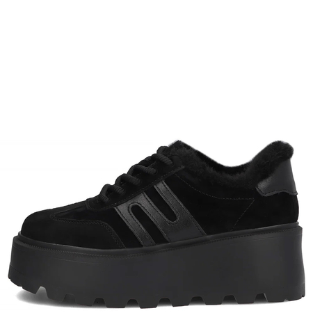 Filippo Leather Insulated Platform Sneakers Black DP7110-26-BK