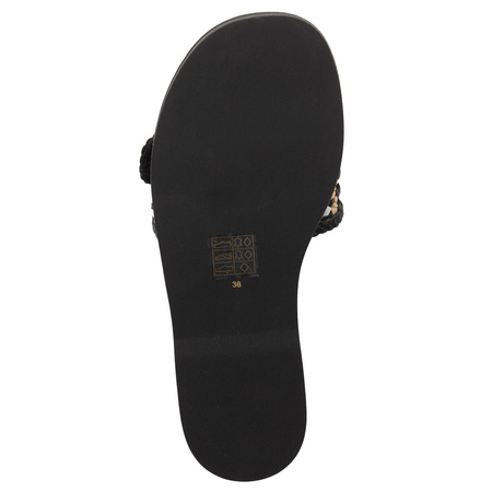  Inuovo Women's Leather Flip-Flops Black