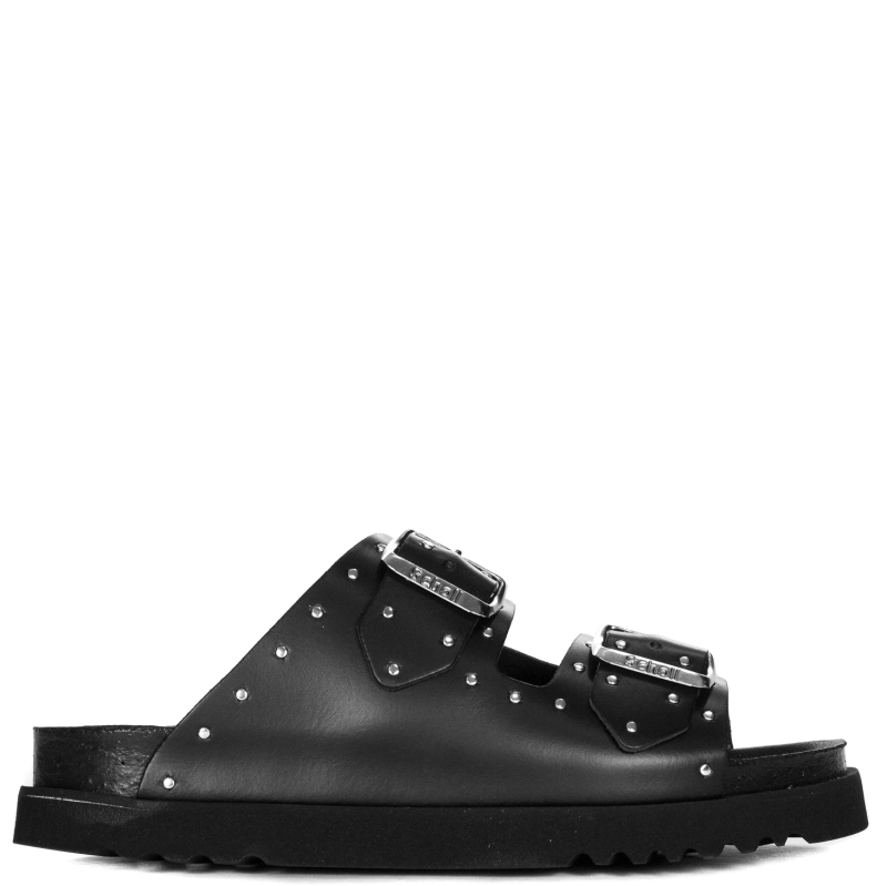 Scholl Klapki damskie skórzane Beatriz Black czarne