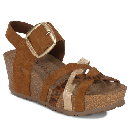 Yokono Women's Anchor Leather Sandals Bari Ser Leopardo