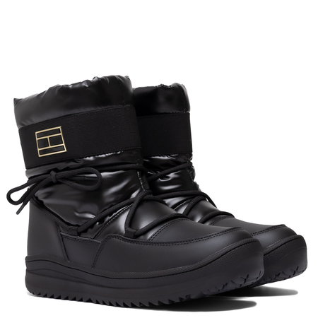 Tommy Hilfiger Zimowe Pikowane Śniegowce Z Zamkiem Czarny T3A5-34052-BLACK
