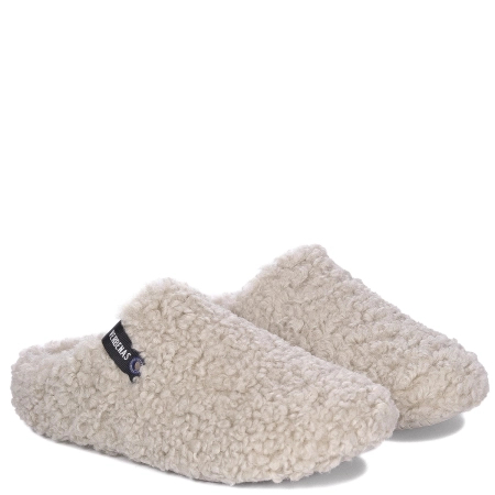 Verbenas Ocieplane Kapcie Damskie Domowe Baranek Beżowe YORKCURLY-BEIGE