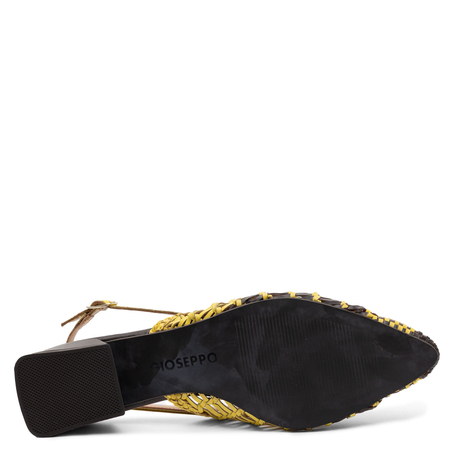 Gioseppo Woven Leather Slingback Pumps Yellow 79267-YELLOW