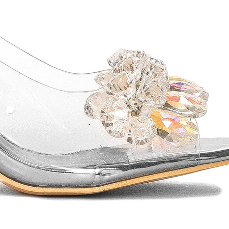 Sca'viola Women's sandals on a high heel Silver