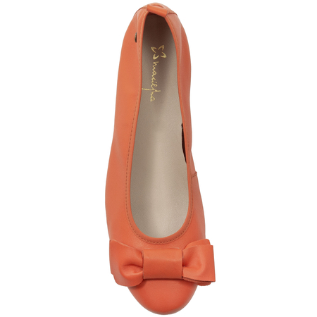 Maciejka Leather Ballerinas With Bow Orange P6802-18-00-0
