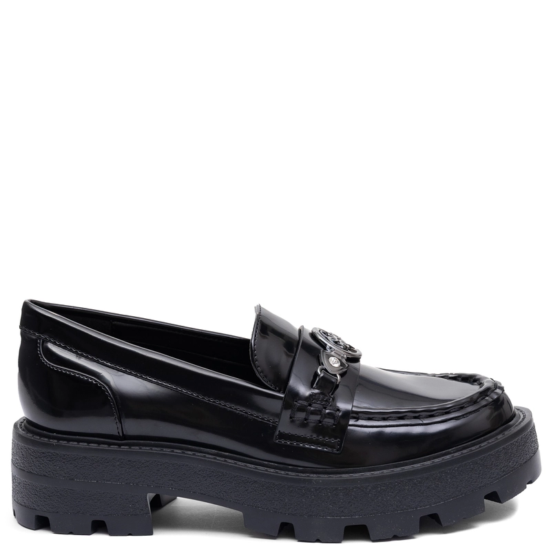 Guess Elegant Patent Leather Chunky Loafers Black FLFYAA-ELE14-BLK