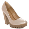 Maciejka Leather Block-Heel Pumps Platform Gold 02629-52/00-1