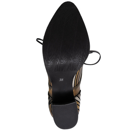 Maciejka Women's Lace-Up High-Heeled Shoes Yellow