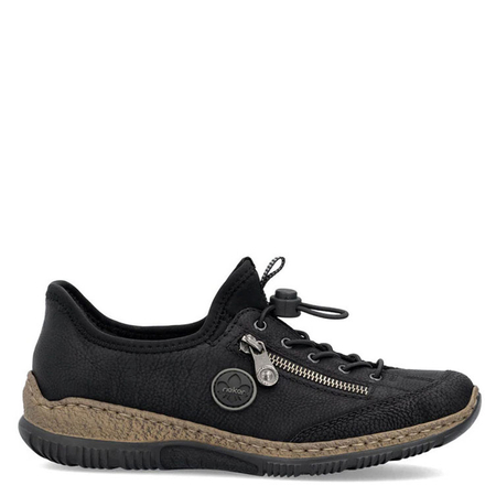 Rieker Sneakersy Półbuty Damskie Czarne