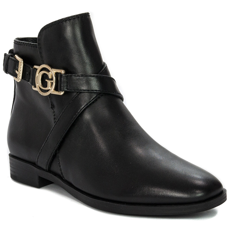 Botki Guess FL7FRZ LEA09 FLORIZA Black skórzane Czarne