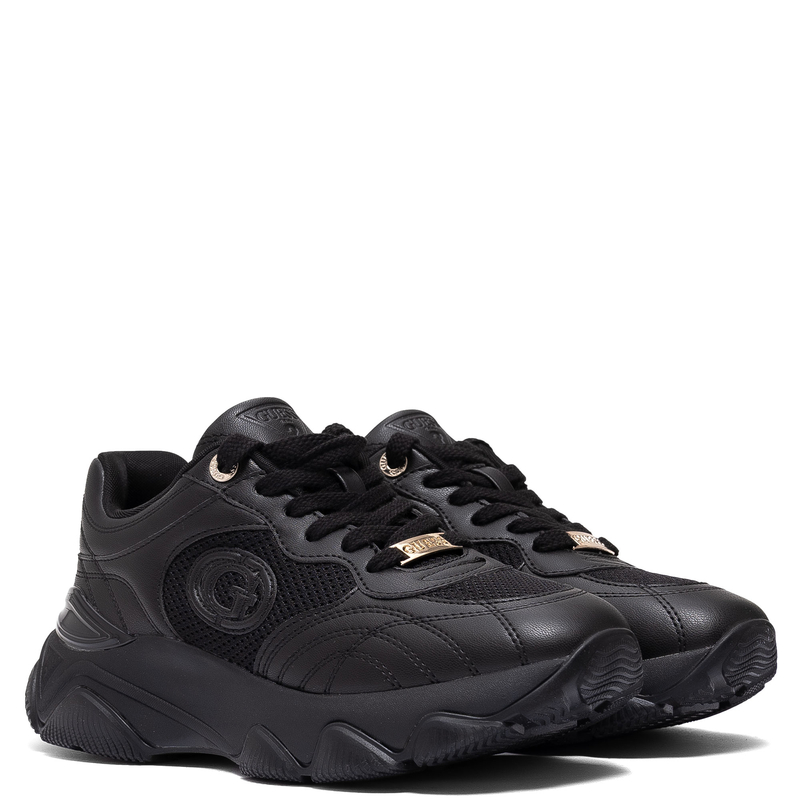 Guess Sneakersy Damskie Na Platformie Czarne
