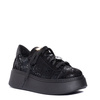 Maciejka Leather Platform Black Sneakers With Jewel Sharm 6191W-02/00-8
