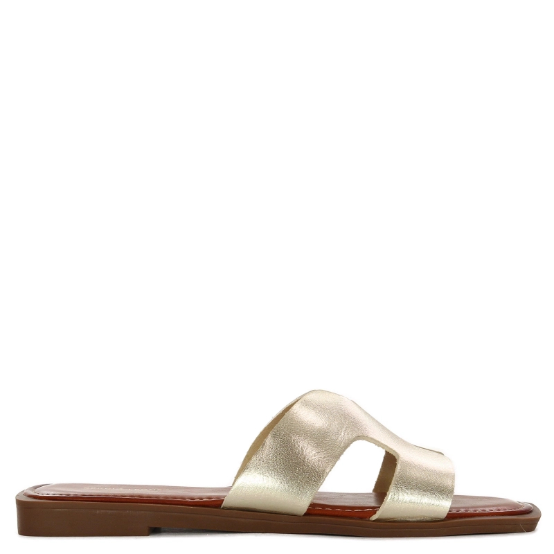Sergio Leone Women's gold flip-flops